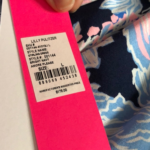 Lilly Pulitzer Stirling Dress: Bright Navy Amore - Picture 8 of 8